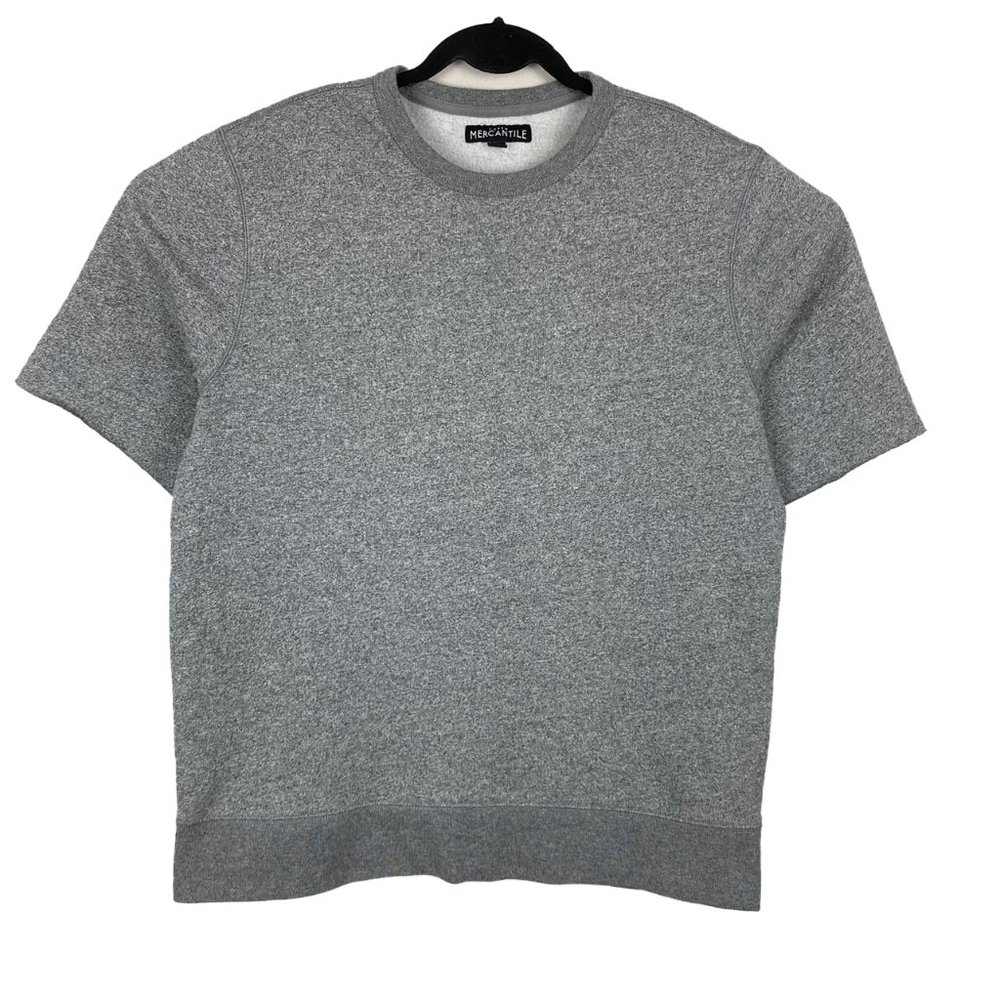 J Crew Large Crew Neck Short Sleeve Sweatshirt Marled Gray